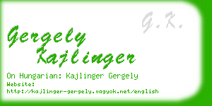 gergely kajlinger business card